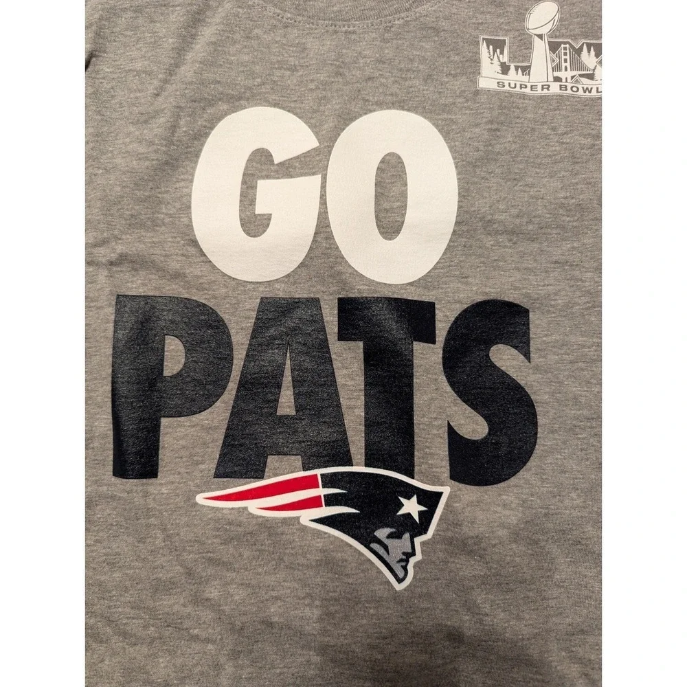 Nike Men New England Patriots Super Bowl 50 Go Pats T-Shirt XL Gray Heather